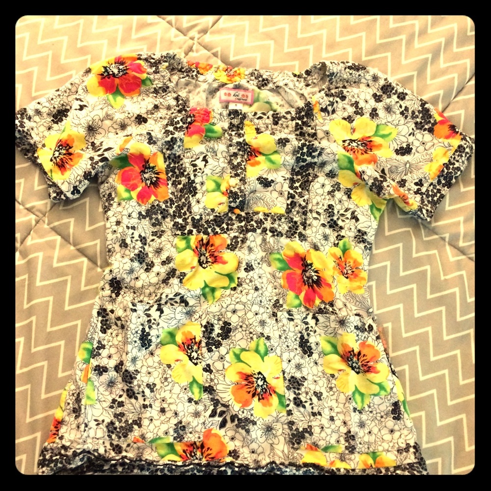 Floral Koi Top with Pockets